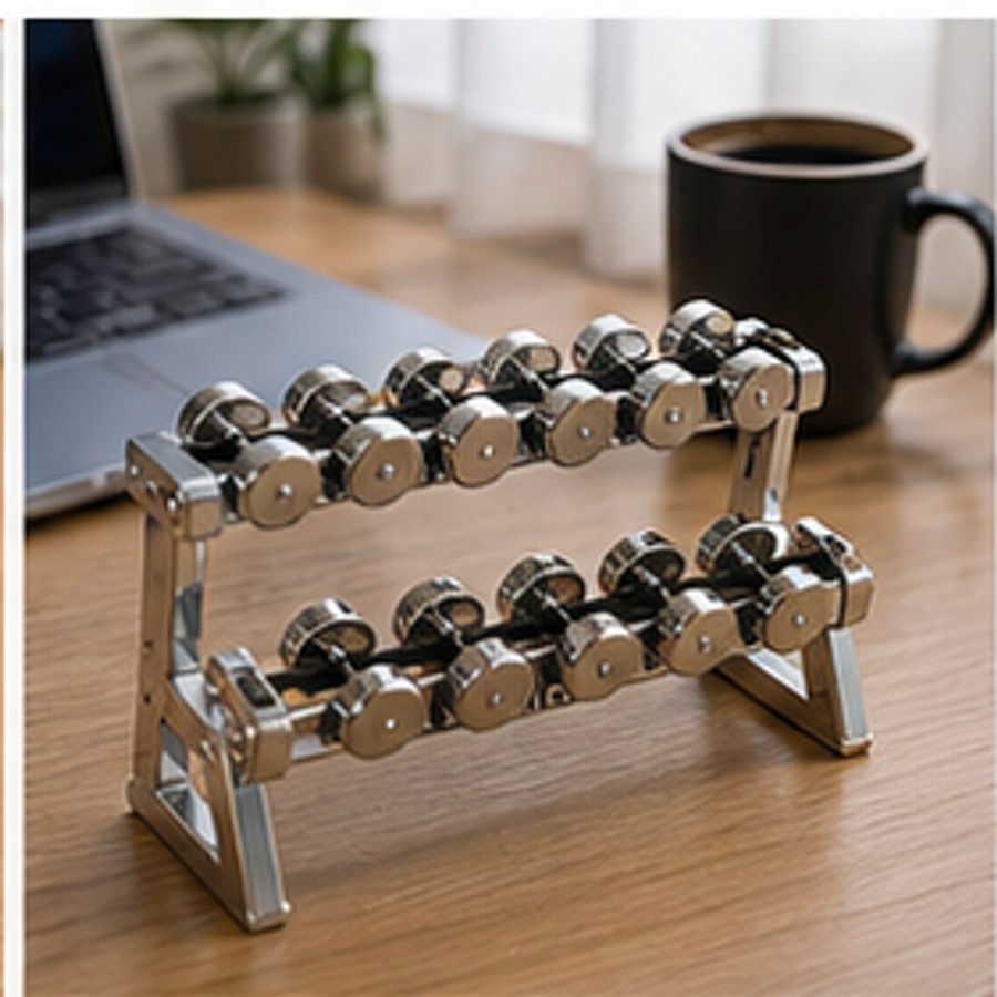 Customer photo showing WDER mini gym equipment model in home, desk, or shelf display scene 2