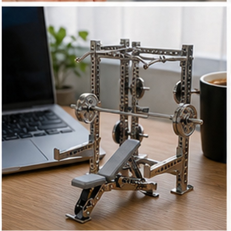 Customer photo showing WDER mini gym equipment model in home, desk, or shelf display scene 9